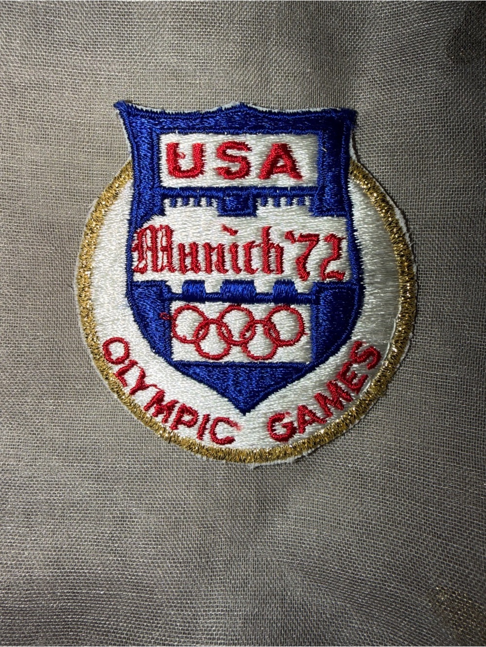 USA Munich '72 Olympic Games Embroidered Patch - White/Blue/Red/Gold